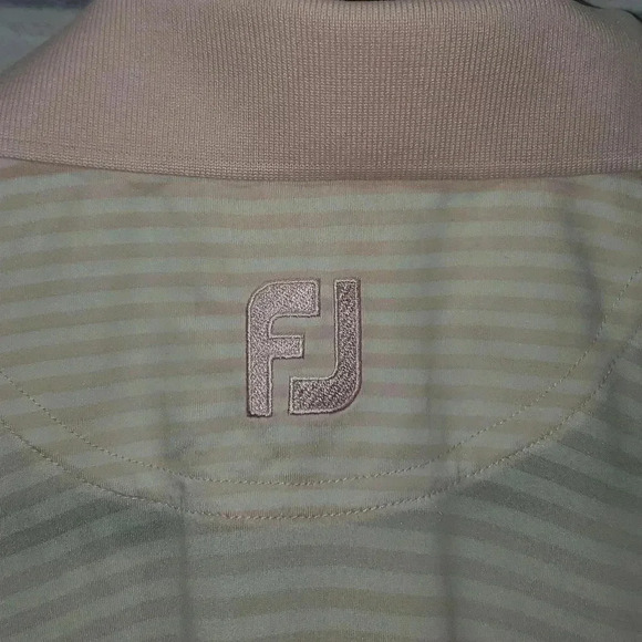 Foot Joy Athletic Fit Orange White Stripe Performance Golf Apparel Size L - Picture 7 of 8